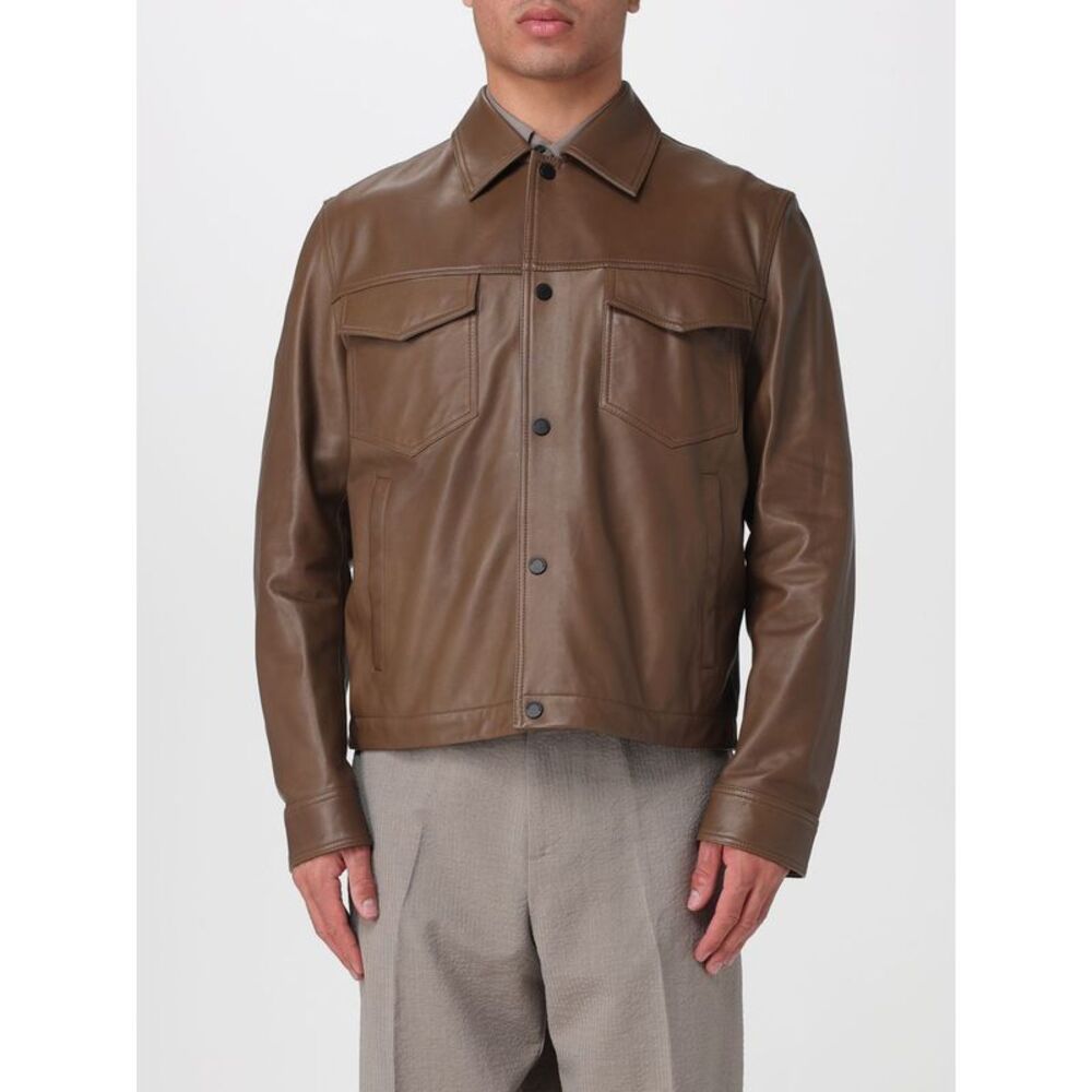 Emporio Armani Men Leather Shirt Jacket Emporio Armani